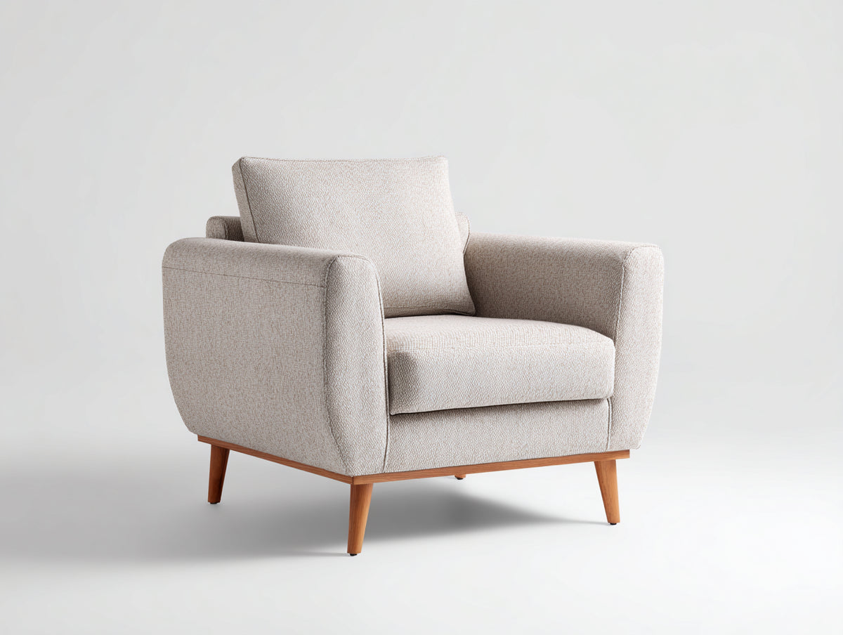 Poltrona - Tessuto - 86 x 90 x 84 cm - Beige sabbia - Design contemporaneo