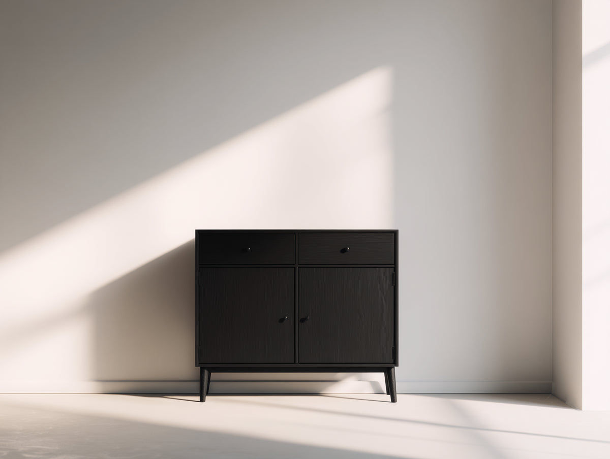 Mobile ingresso-Legno-102x39x106 cm-Nero-Stile retrò contemporaneo