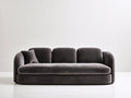 Divano lineare - Velluto - 224 x 98 x 79 cm - Grigio antracite - Design moderno