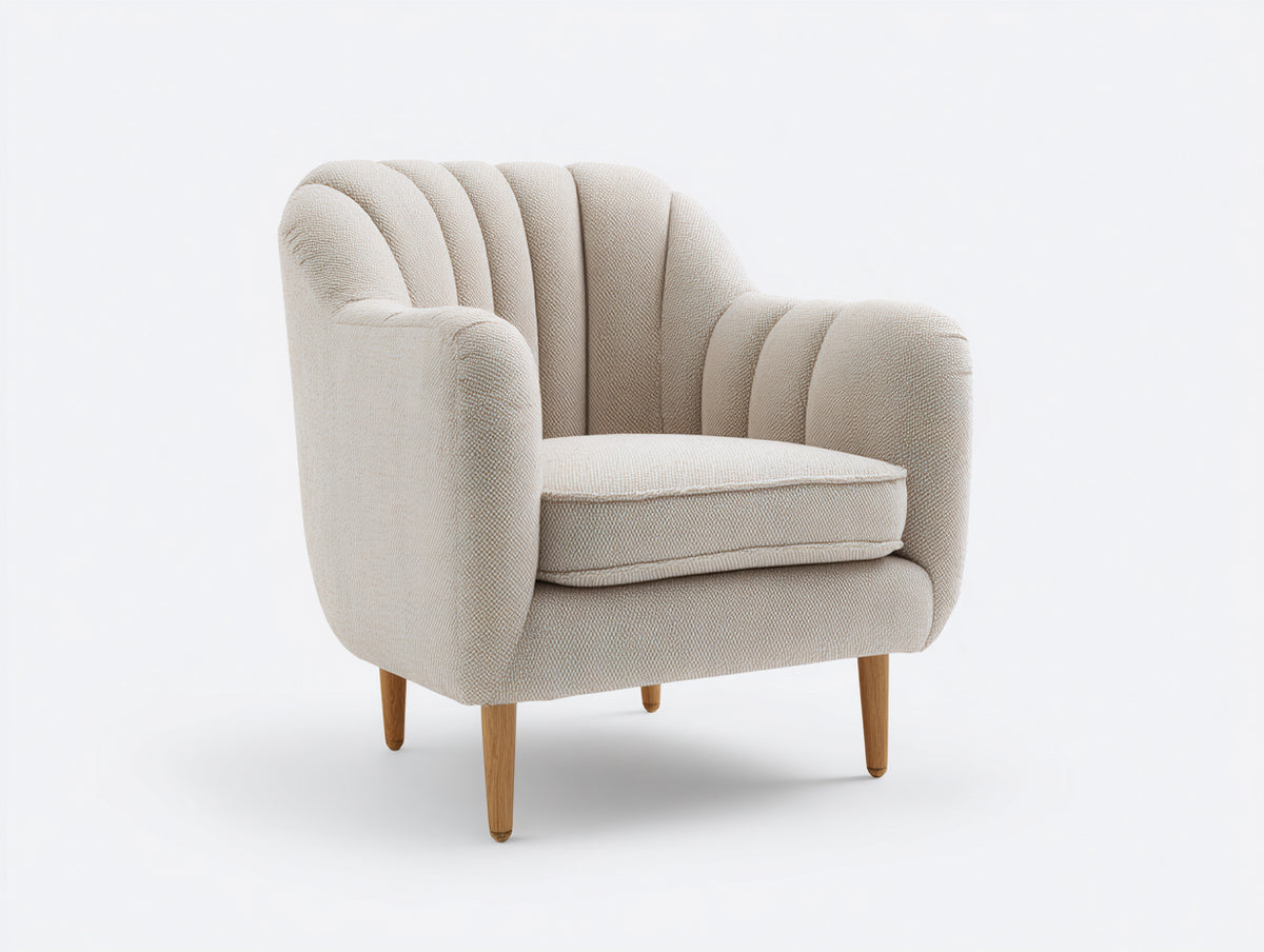 Poltrona - Tessuto - 80 x 84 x 86 cm - Beige chiaro - Stile scandinavo
