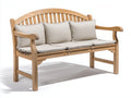 Panche da giardino - Legno massello-Tessuto - 176x69x98 cm - Naturale-Beige - Stile classico con schienale arcuato