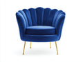 Poltrona - Velluto - 85 x 78 x 86 cm - Blu reale - Stile Art Déco