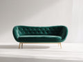 Divano lineare - Velluto - 210 x 94 x 79 cm - Verde smeraldo - Design contemporaneo