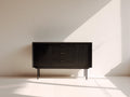 Mobile ingresso-Legno-148x41x79 cm-Nero-Stile moderno di metà secolo