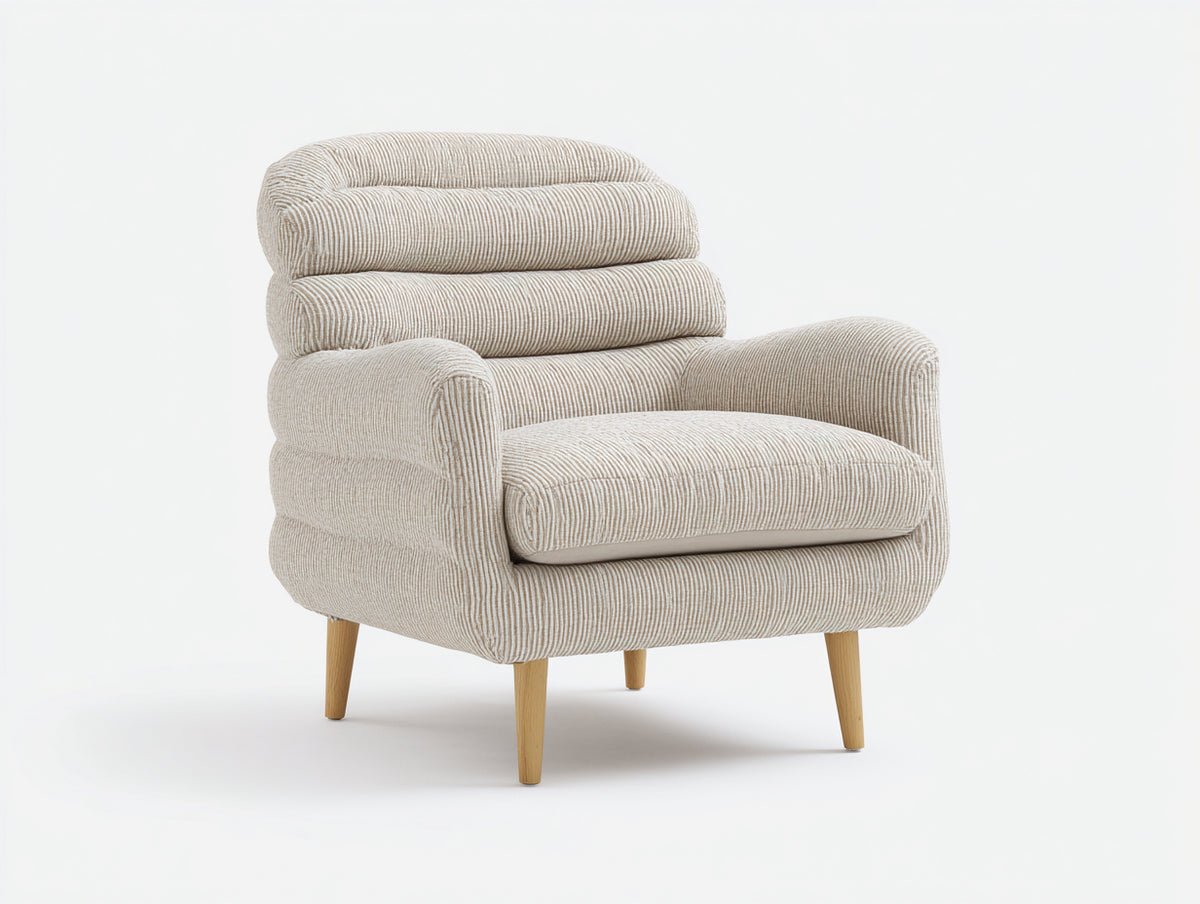 Poltrona - Tessuto - 88 x 94 x 92 cm - Beige sabbia - Stile moderno