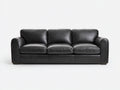 Divano lineare - Pelle - 221 x 96 x 86 cm - Nero - Design contemporaneo