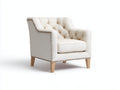 Poltrona - Tessuto - 84 x 88 x 87 cm - Crema - Stile classico