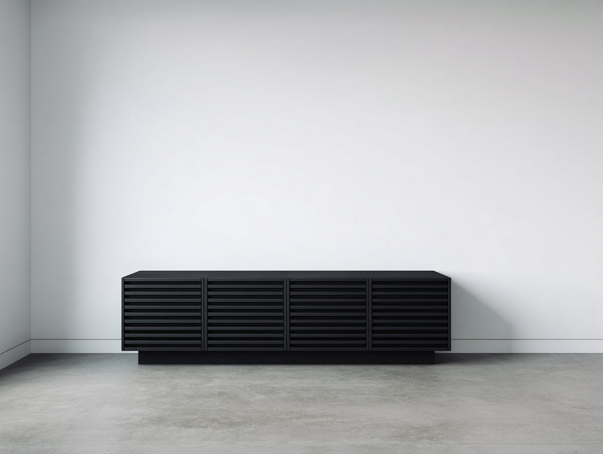 Mobile ingresso-Legno-196x44x58 cm-Nero-Stile contemporaneo lineare