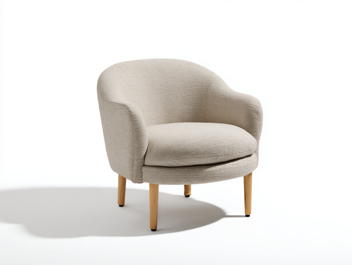 Poltrona - Tessuto - 77 x 80 x 79 cm - Beige sabbia - Design organico