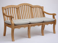 Panche da giardino - Legno massello-Tessuto - 171x67x96 cm - Naturale-Beige - Stile tradizionale con schienale ondulato