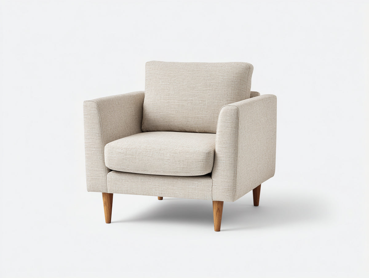 Poltrona - Tessuto - 82 x 87 x 87 cm - Beige chiaro - Stile moderno