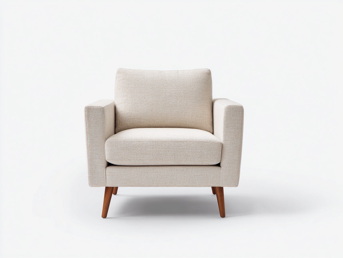 Poltrona - Tessuto - 80 x 85 x 84 cm - Avorio - Stile minimalista