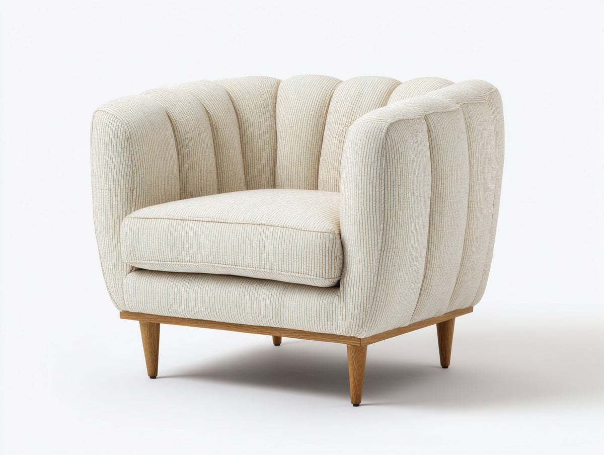 Poltrona - Tessuto - 85 x 88 x 83 cm - Avorio-Beige - Design contemporaneo